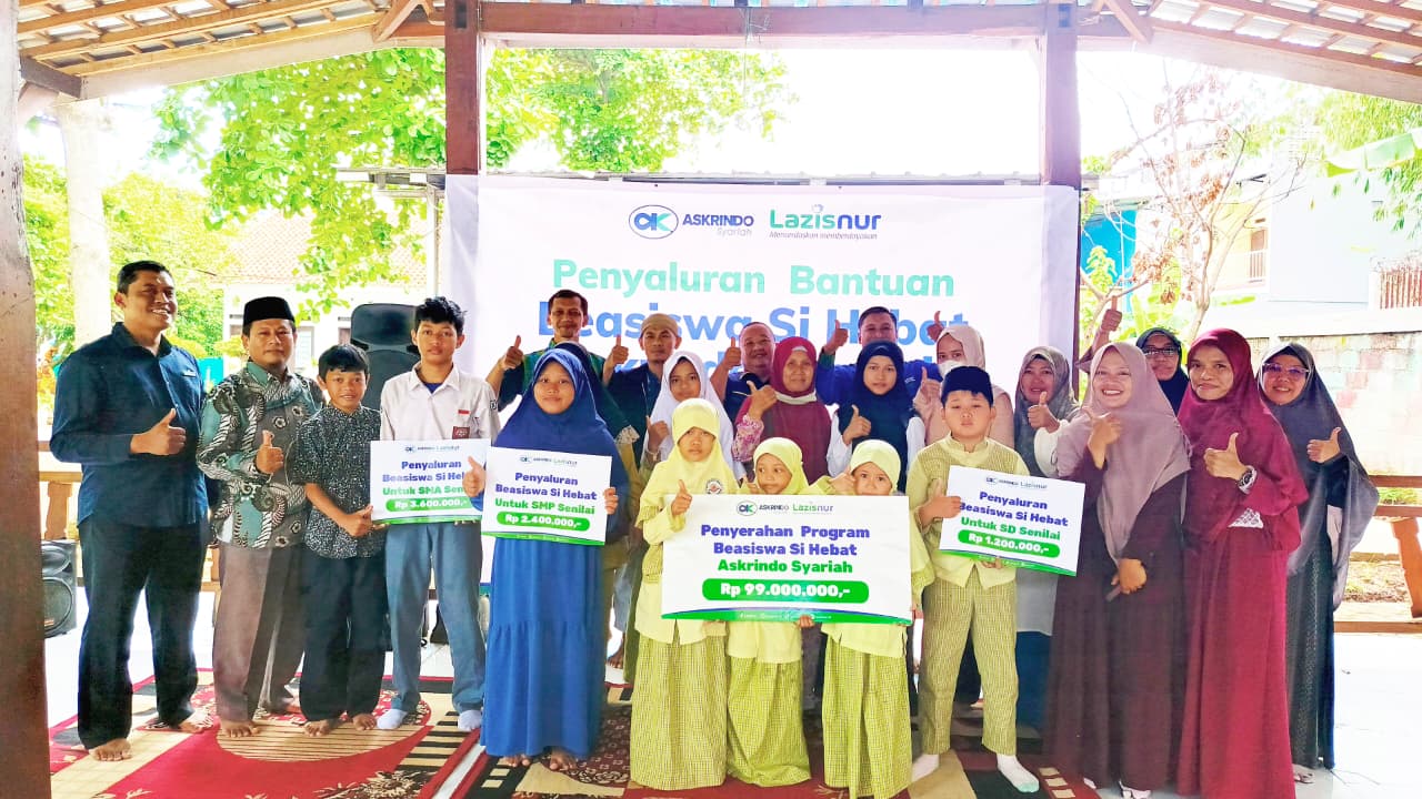 Askrindo Syariah dan Lazisnur Kembali Salurkan Beasiswa Si Hebat 