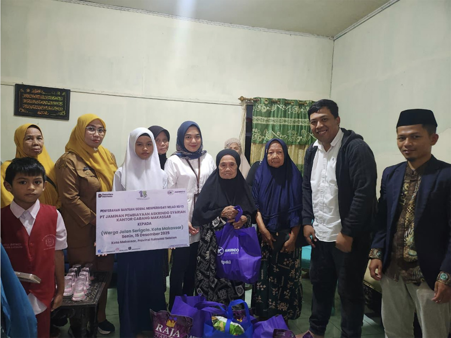 Askrindo Syariah Makassar Salurkan Bantuan Milad ke 13