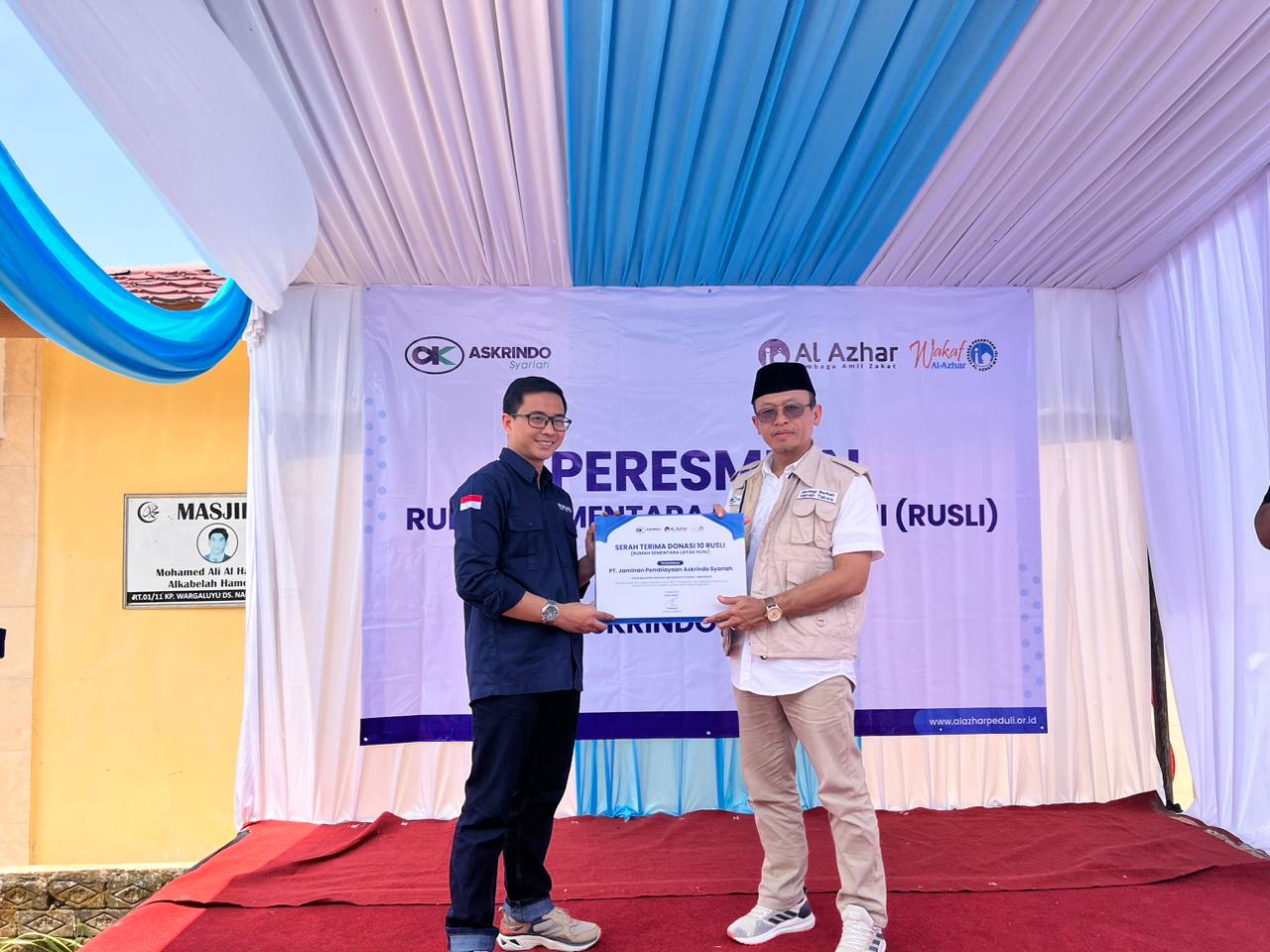 Askrindo Syariah Resmikan Rumah Sementara Layak Huni (RUSLI) di Cianjur